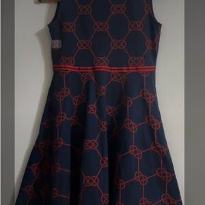 Janie and Jack Navy and Red Patterned Dress